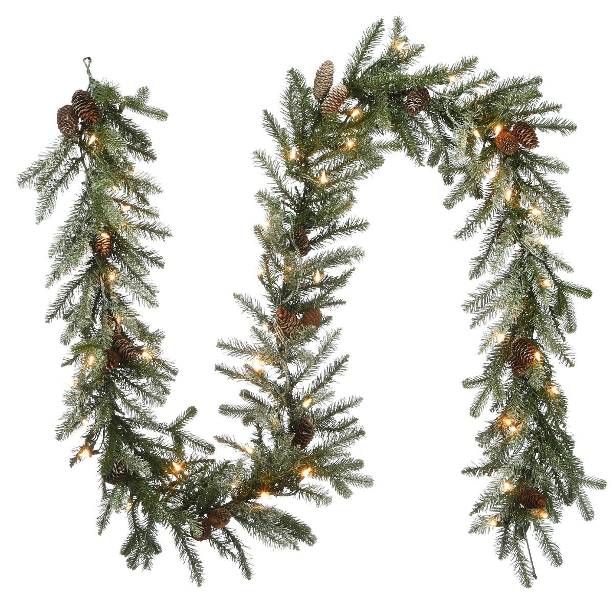 National Tree Company 9 ft. Snowy Morgan Spruce Garland with Clear Lights | Target