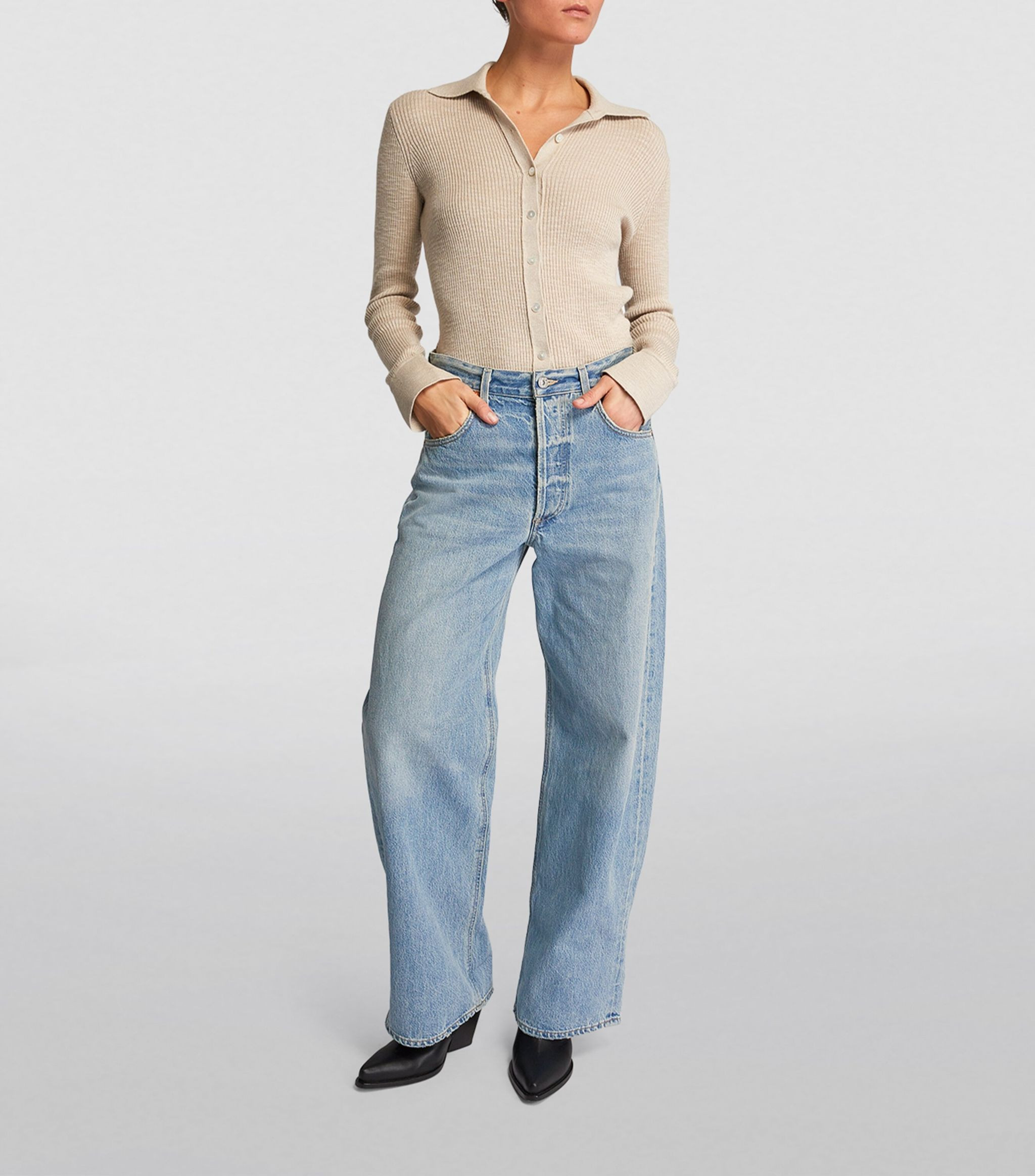 Cropped Ayla Mid-Rise Baggy Jeans | Harrods