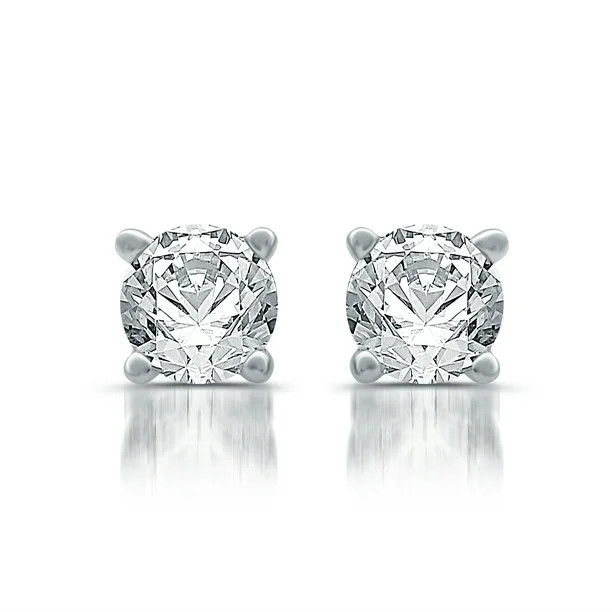 Brilliance Fine Jewelry 1/4 T.W. Diamond 10 Kt White Gold Stud Earrings - Walmart.com | Walmart (US)