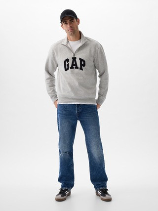 Relaxed Gap Logo Quarter-Zip Sweatshirt | Gap Factory
