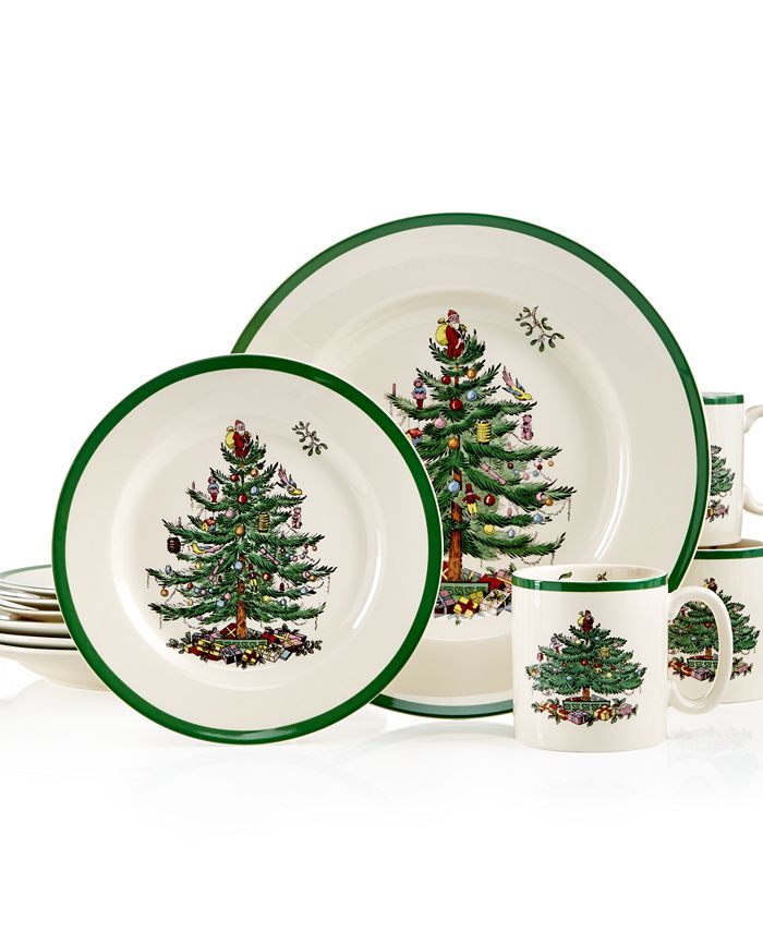 Spode Christmas Tree 12-Pc. Dinnerware Set, Service for 4 & Reviews - Fine China - Macy's | Macys (US)