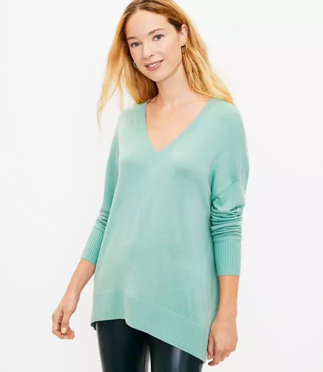 V-Neck Tunic Sweater | LOFT