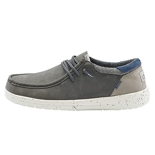 HEYDUDE Men's Paul Dark Grey Size 14 | Men’s Shoes | Men's Lace Up Loafers | Comfortable & Light-Weight | Amazon (US)
