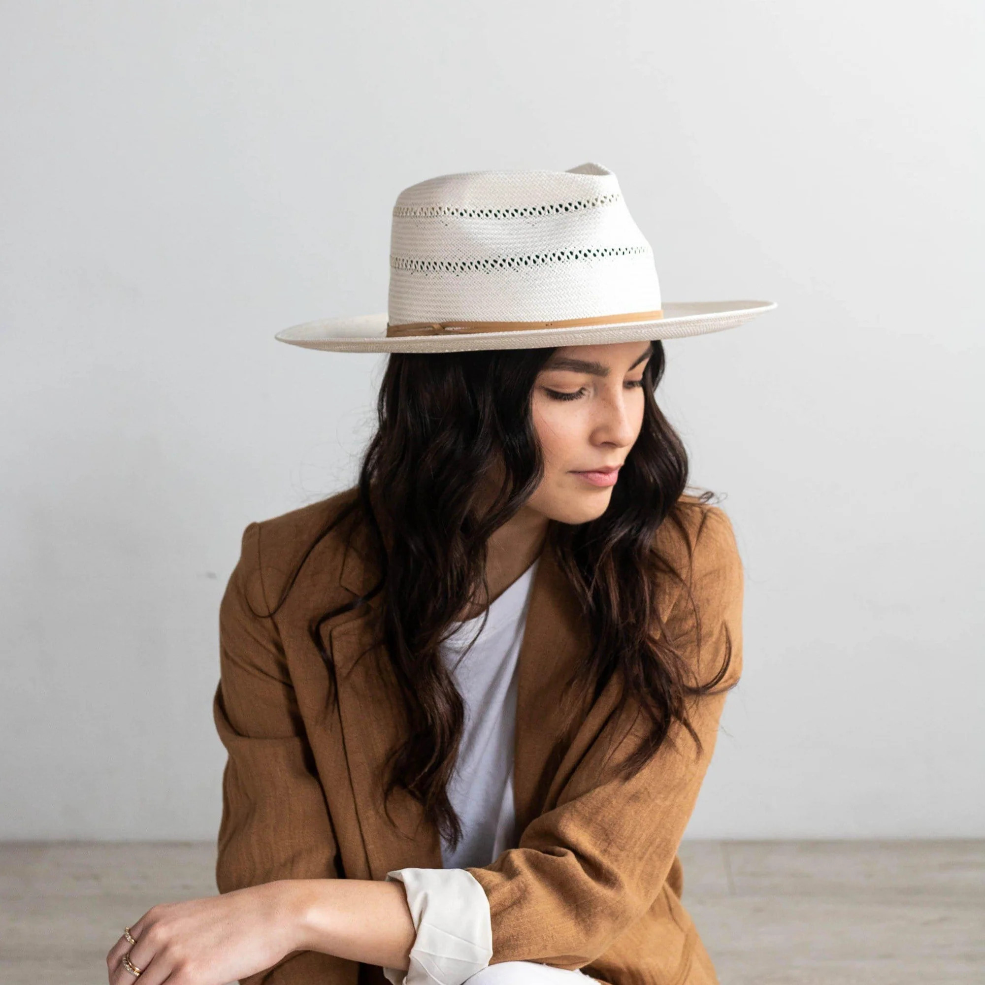 Arlo Tan Band - Straw Teardrop Fedora | Gigi Pip