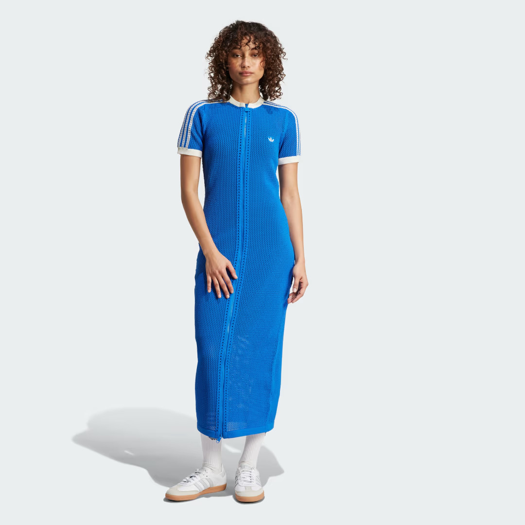 adidas Originals Premium Crochet Dress Blue S Womens | adidas (US)