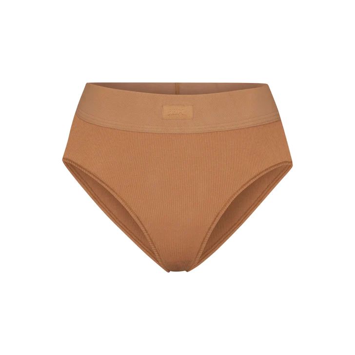 COTTON RIB MID RISE BRIEF | CAMEL | SKIMS (US)