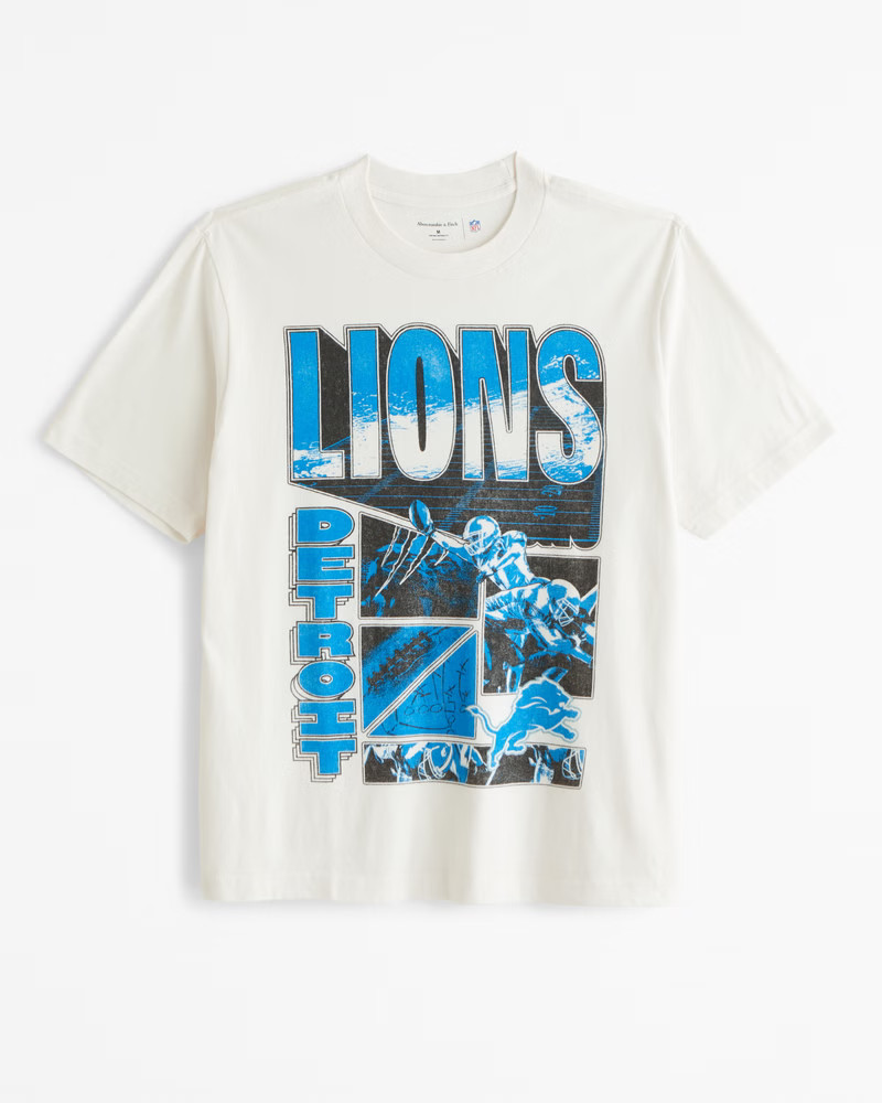 Men's Detroit Lions Vintage-Inspired Graphic Tee | Men's Tops | Abercrombie.com | Abercrombie & Fitch (US)