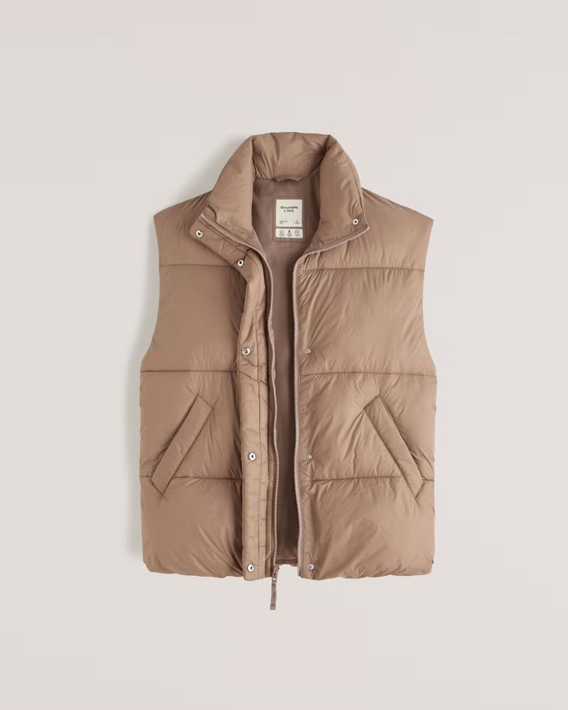 Women's Oversized Quilted Puffer Vest | Women's Coats & Jackets | Abercrombie.com | Abercrombie & Fitch (US)