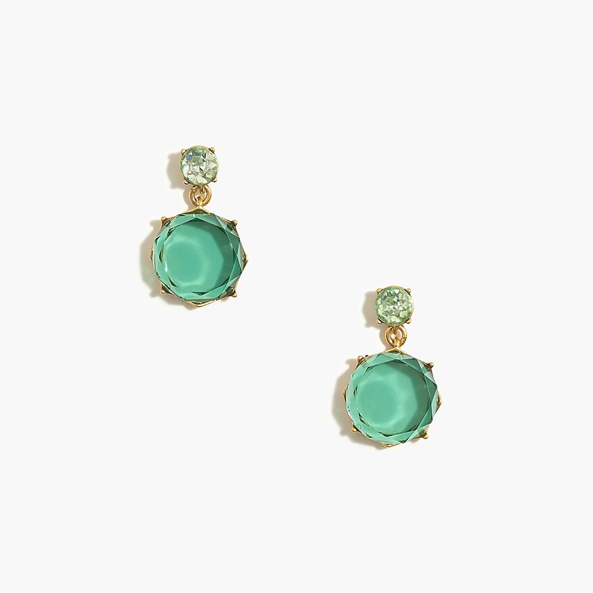 Crystal circle drop earrings | J.Crew Factory