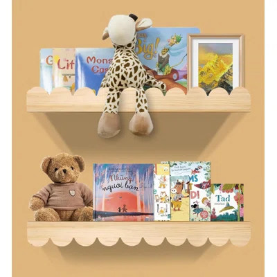 Scalloped Shelves for Nursery,Nursery Bookshelf for Wall Set of 2 | Wayfair North America