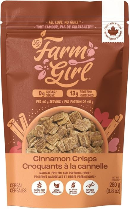 Farm Girl Cinnamon Crisps Artistian Keto Cereal - Low Carb, Non-GMO, Gluten Free, Low Sugar, Zero... | Amazon (CA)