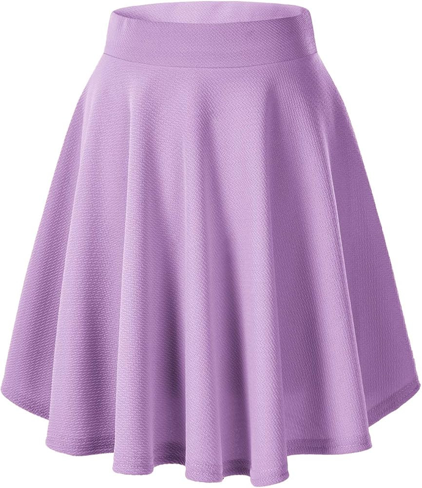 Urban CoCo Women's Basic Versatile Stretchy Flared Casual Midi Skater Skirt | Amazon (US)