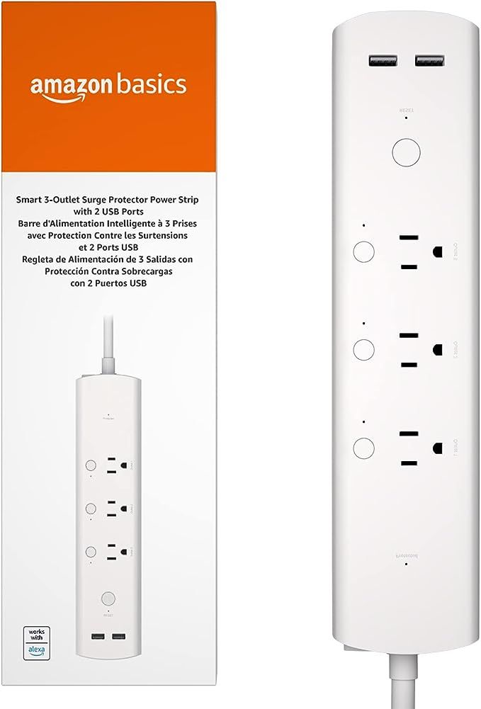 Amazon Basics Rectangular Smart Plug Power Strip, Surge Protector with 3 Individually Controlled ... | Amazon (US)