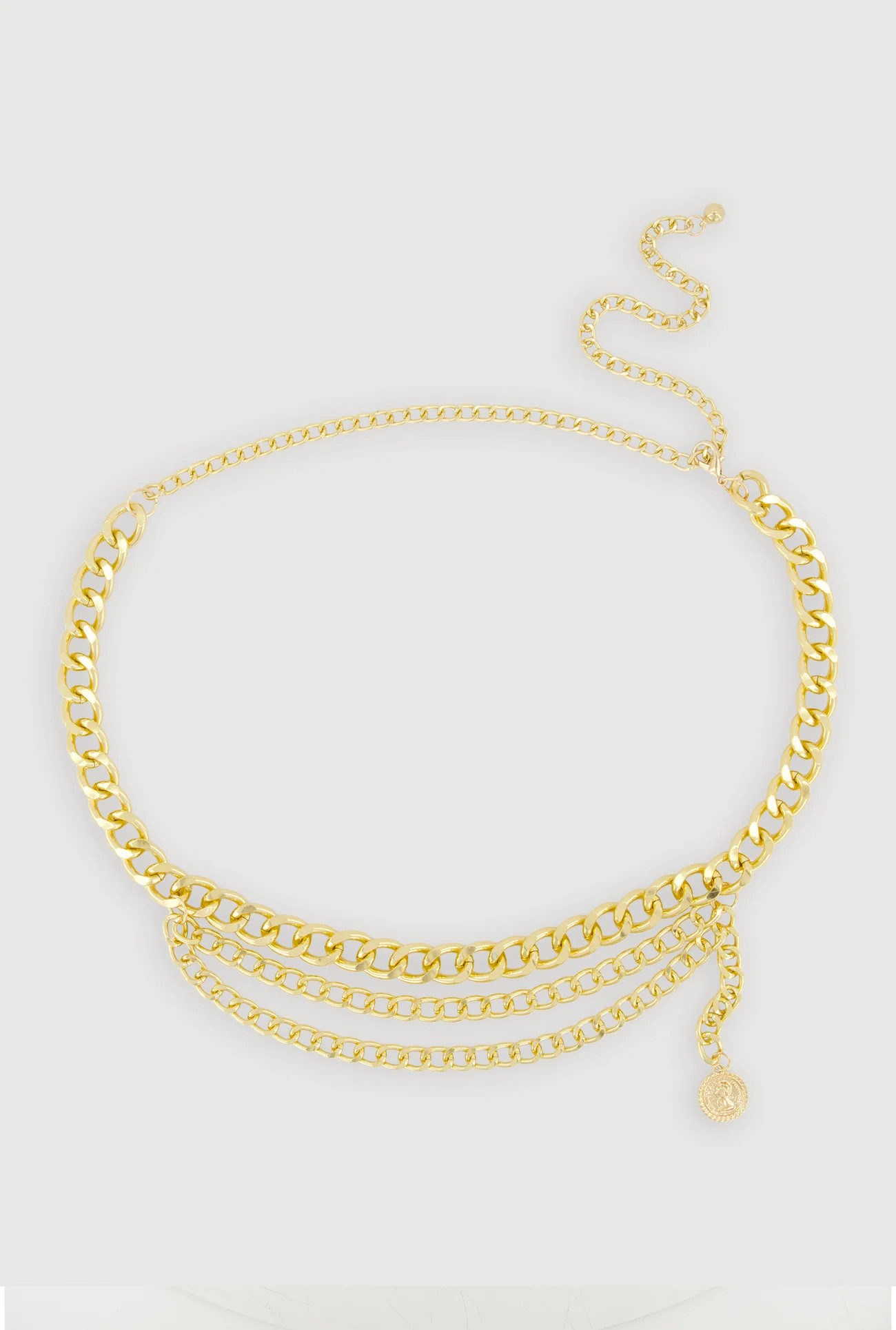 Layered Metallic Chain Belt | Rainbow Shops