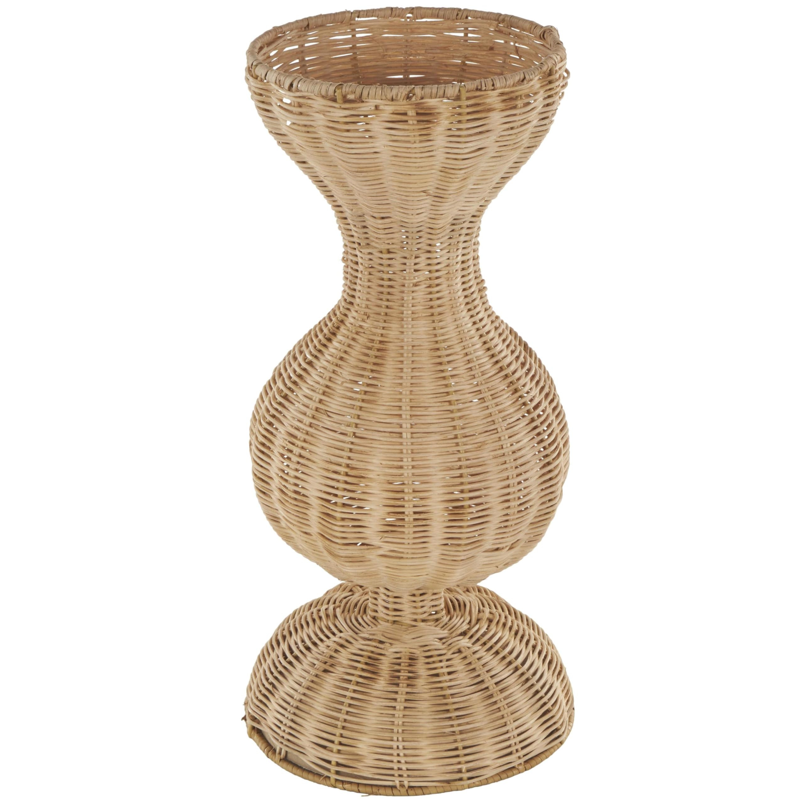 Deco 79 Rattan Handmade Decorative Vase Woven Hourglass Centerpiece Vase with Dome Base, Vase for... | Amazon (US)