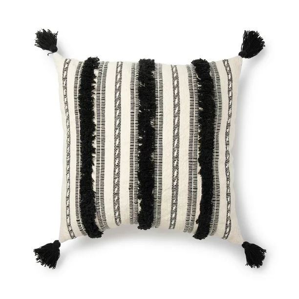 Better Homes & Gardens Woven Tufted Decorative Pillow, 20x20, Black | Walmart (US)