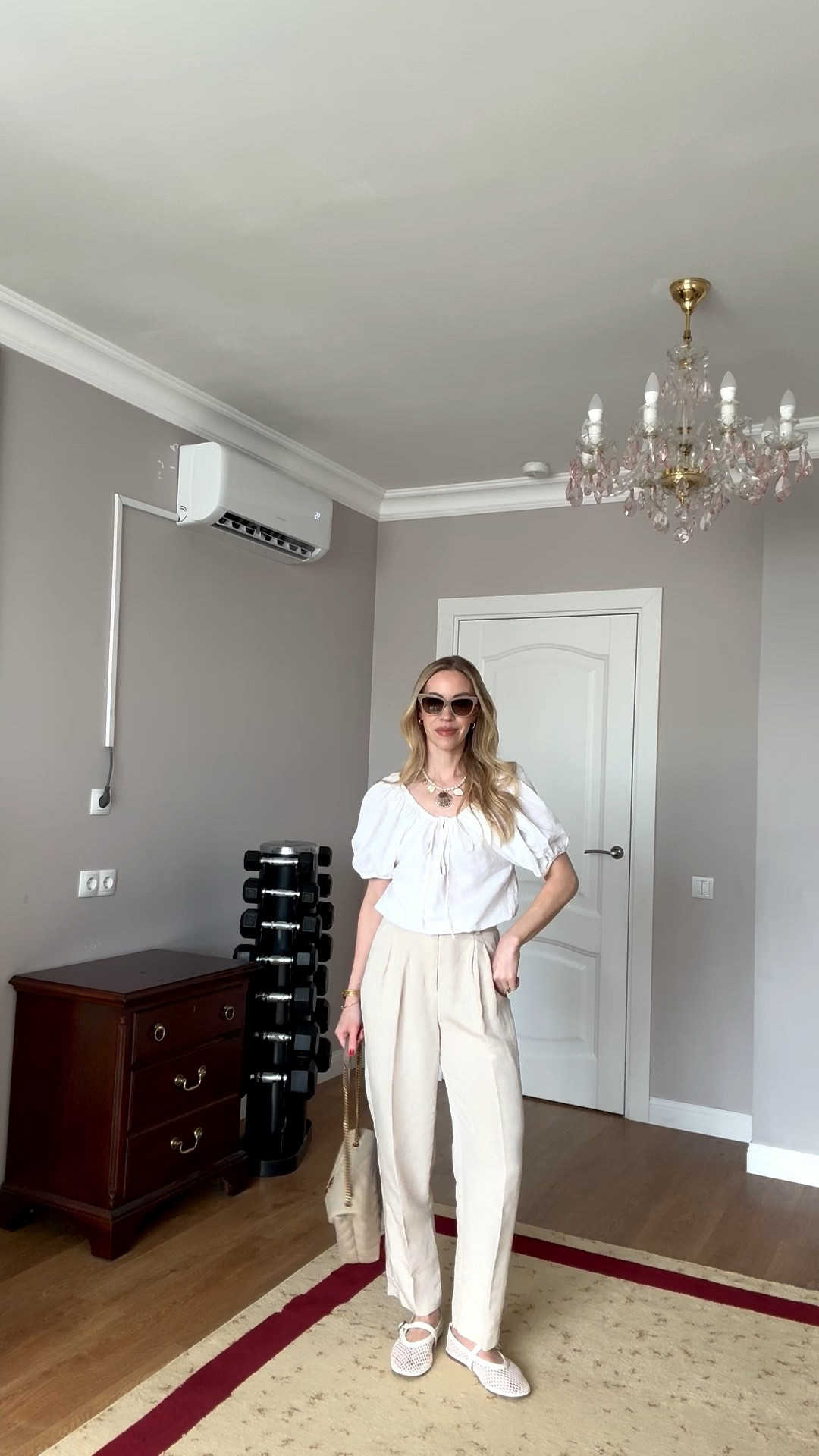 Casual summer outfit, linen blouse, seashell necklace, mesh ballet flats, neutral summer vacation outfit

#LTKSaleAlert #LTKTravel #LTKSeasonal