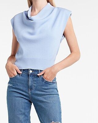 Draped Front Mock Neck Sweater | Express