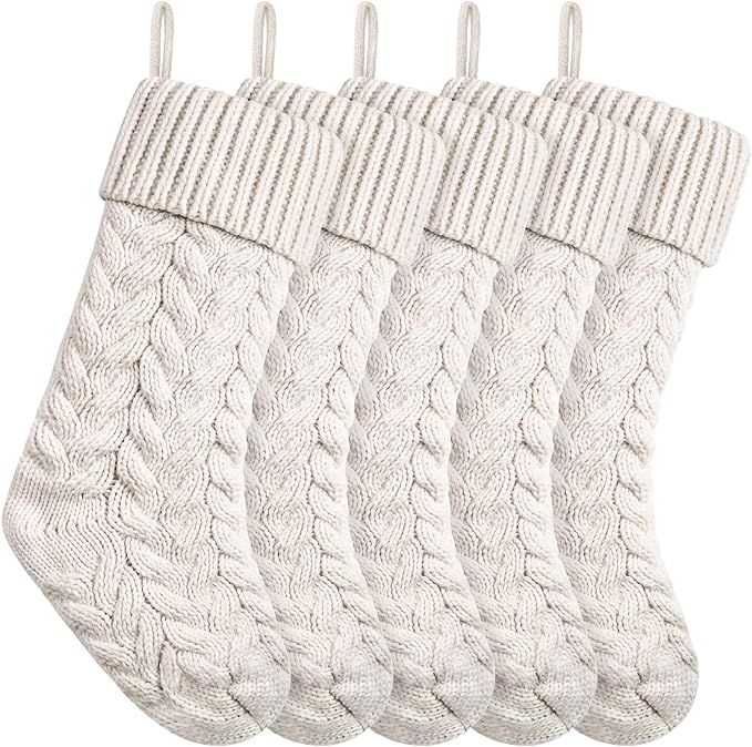 Amazon.com: 18 Inches Christmas Stockings Knit Xmas Stockings Large Fireplace Hanging Stockings f... | Amazon (US)