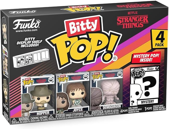 Funko Pop Bitty: Stranger Things - Hopper, Joyce, Demogorgon - (Closed Face), and Mystery Chase F... | Amazon (US)