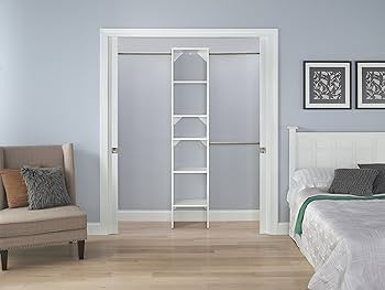 ClosetMaid SuiteSymphony Wood Closet Organizer Starter Kit with Tower and 3 Hang Rods, Shelves, A... | Amazon (US)