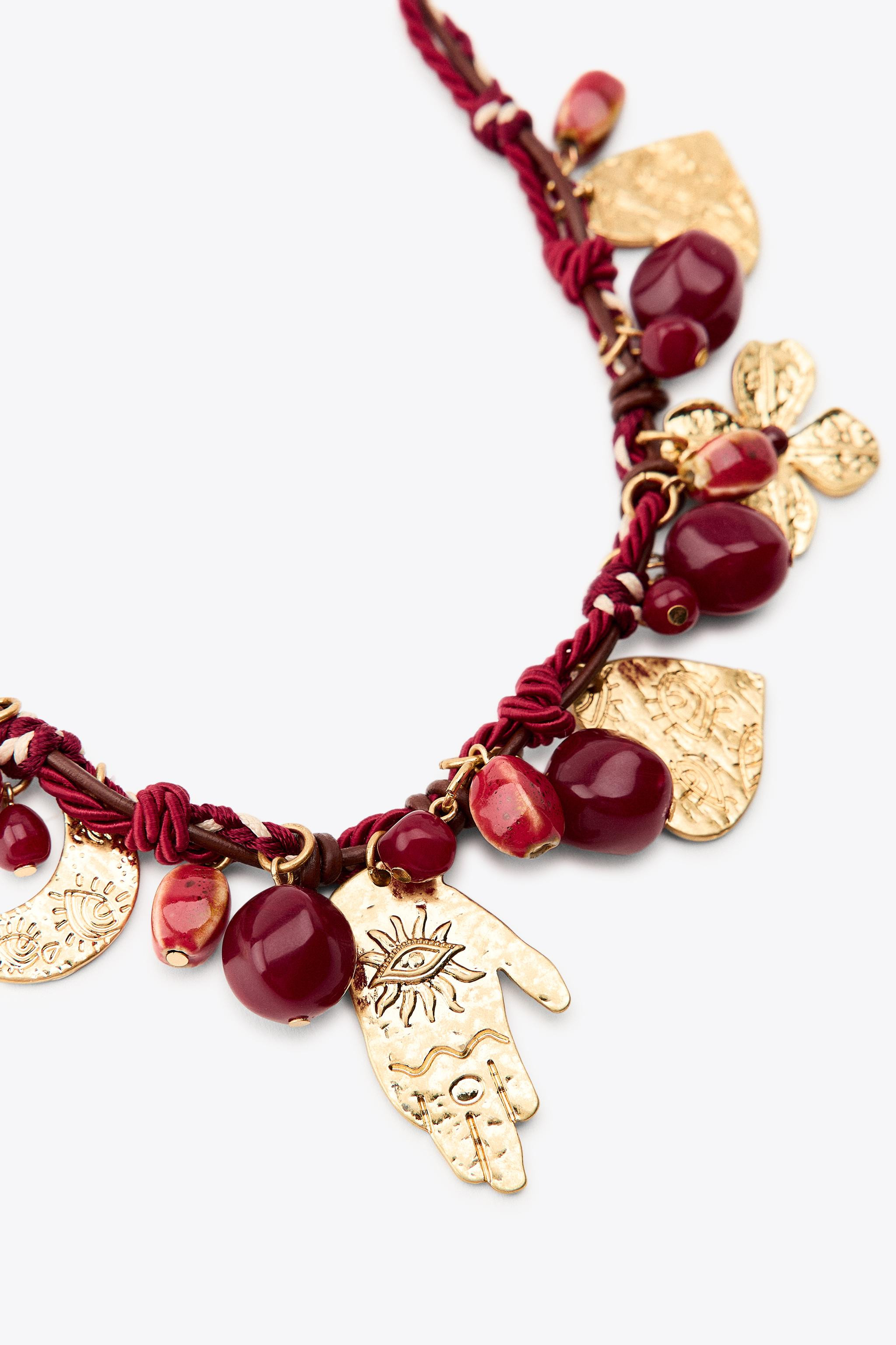 TRIPLE CORD CHARM NECKLACE | Zara US