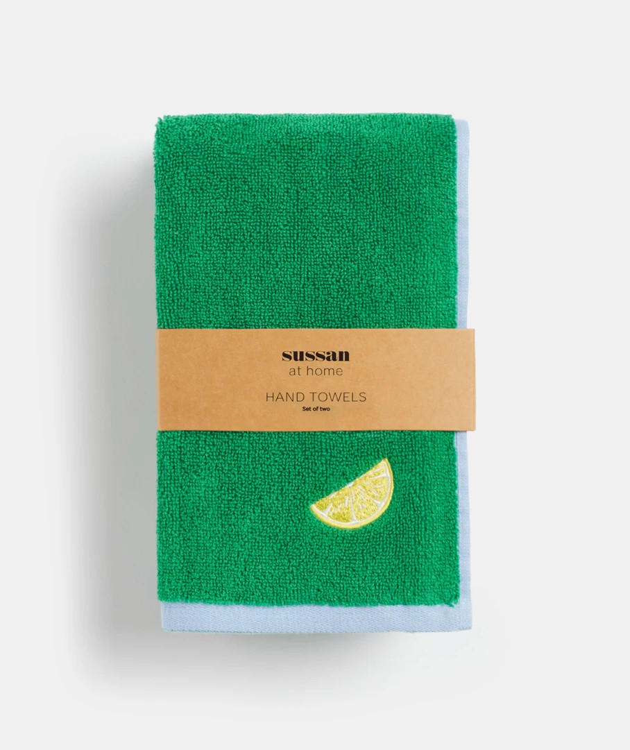 Lemon Embroidered Hand Towel 2-Pack | Sussan