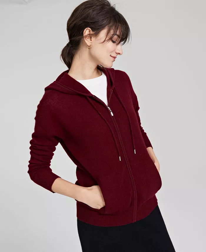 Charter Club Women's 100% Cashmere Zip Hoodie, Created for Macy's & Reviews - Sweaters - Women - ... | Macys (US)
