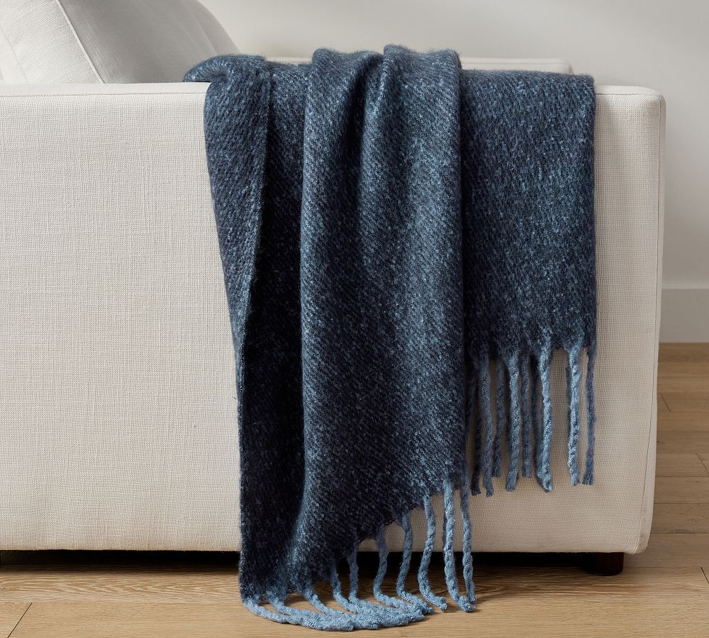 Hayes Faux Mohair Throw Blanket | Pottery Barn (US)