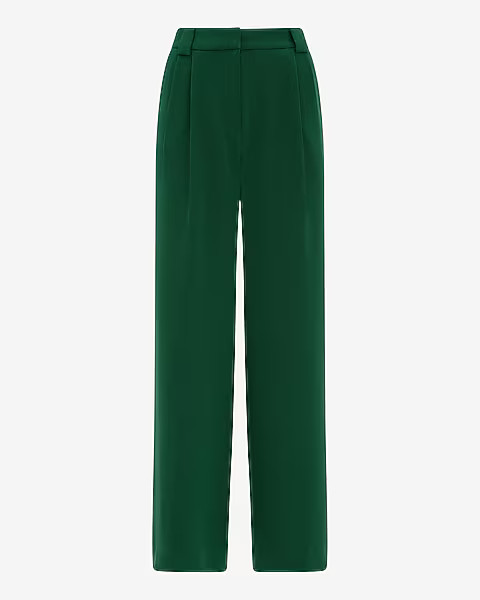 Signature Crepe High Waisted Relaxed Trouser | Express | Express