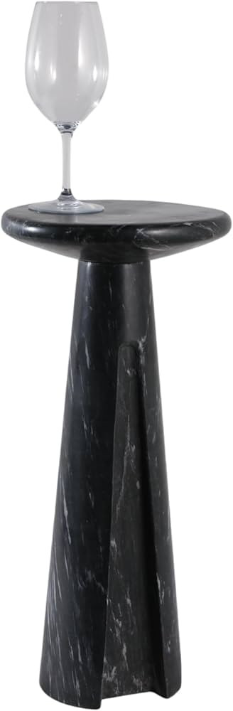 End Table, Side Table, or Small Night Stand - Slim Metal Drink Table with Sturdy Marble Top and B... | Amazon (US)