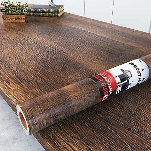 Decotalk 12"x200" Contact Paper Wood Grain Contact Paper Self Adhesive Wallpaper Peel and Stick Wood Wallpaper Textured Wood Contact Paper for Cabinets Decorative Contact Paper for Walls Removable | Amazon (US)