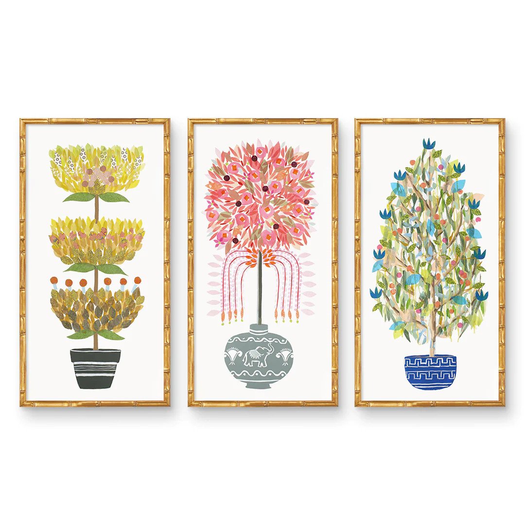 Topiary Panel Trio by Jenny Westenhofer Panel Trio | Urban Garden Prints
