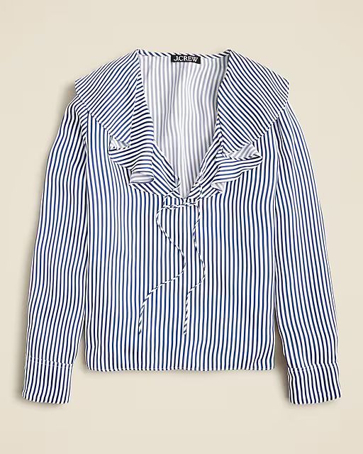 Goldie top in striped satin | J. Crew US