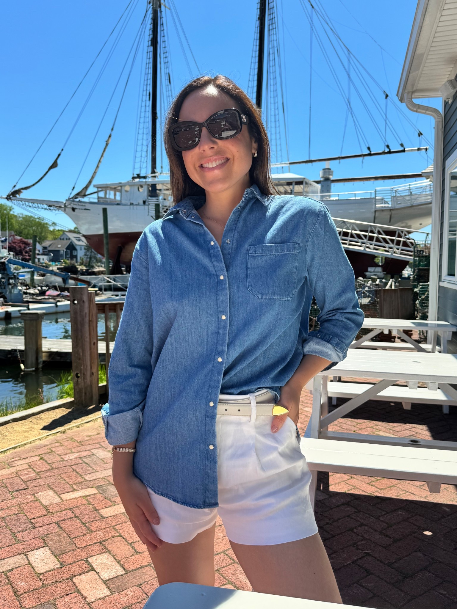 Coastal Grandmother Chic!! I’m in New Hampshire and wearing all of my East Coast classics! These linen shorts from ALC were on the pricy side, but for good reason. Highest quality white linen I’ve ever owned !! 

#LTKSeasonal #LTKSummerEdit #LTKStyleTip