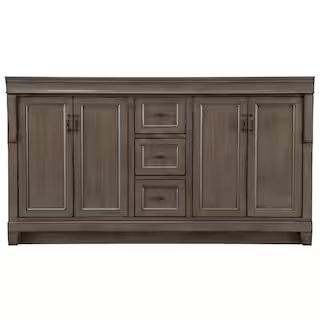 Home Decorators Collection Naples 60 in. W Bath Vanity Cabinet Only in Distressed Gray for Double... | The Home Depot