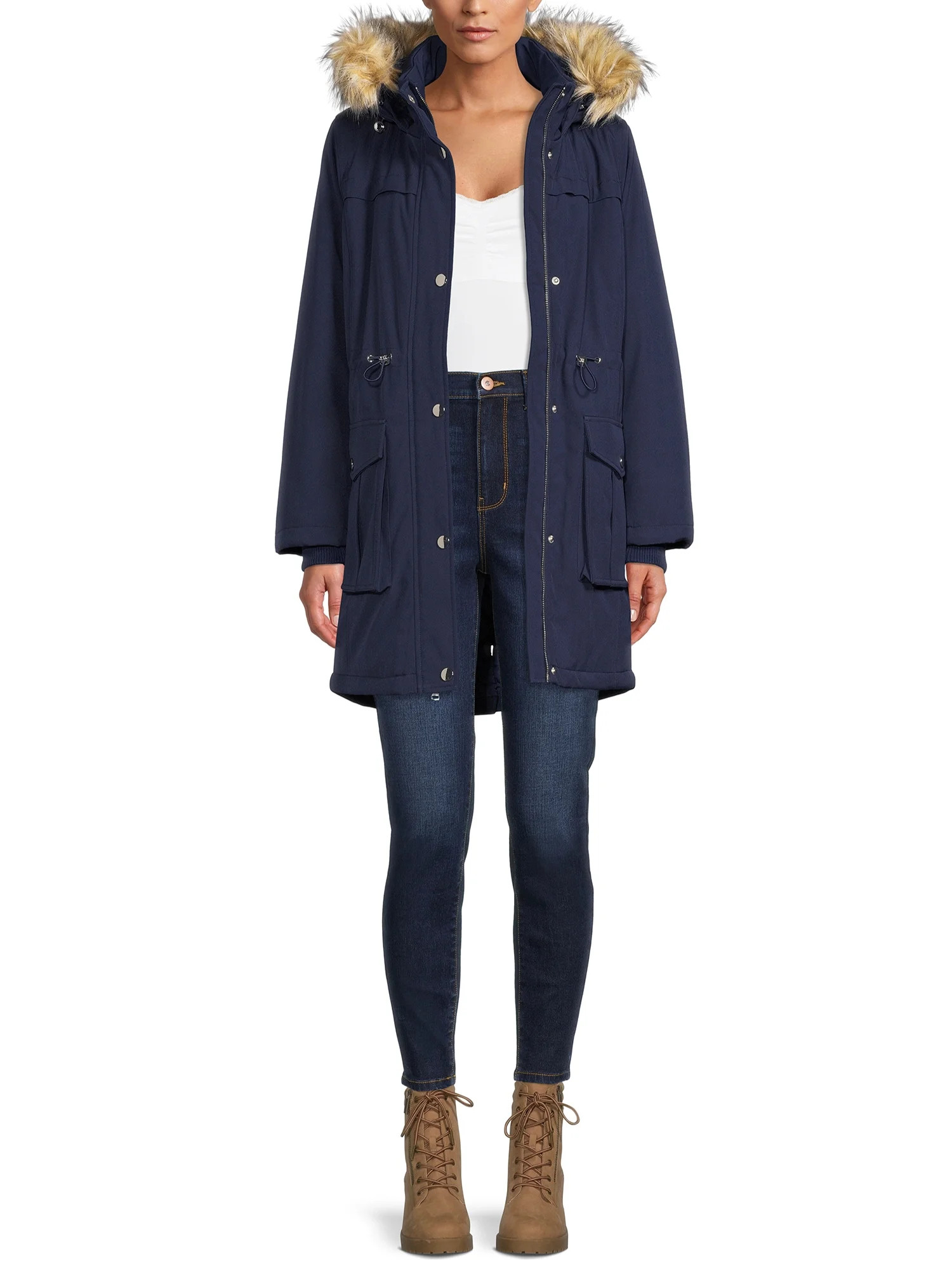 Time and Tru Women's and Women's Plus Heavyweight Anorak Coat with Hood - Walmart.com | Walmart (US)