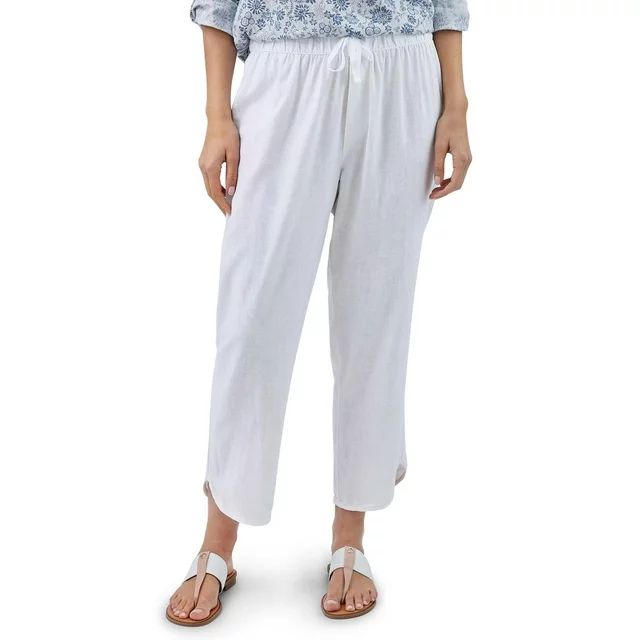 Chaps Women’s Pull On Linen Crop Pants | Walmart (US)