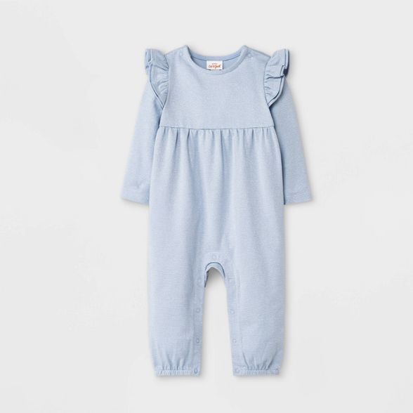 Baby Girls' Sparkle Jacquard Knit Romper - Cat & Jack™ Blue | Target