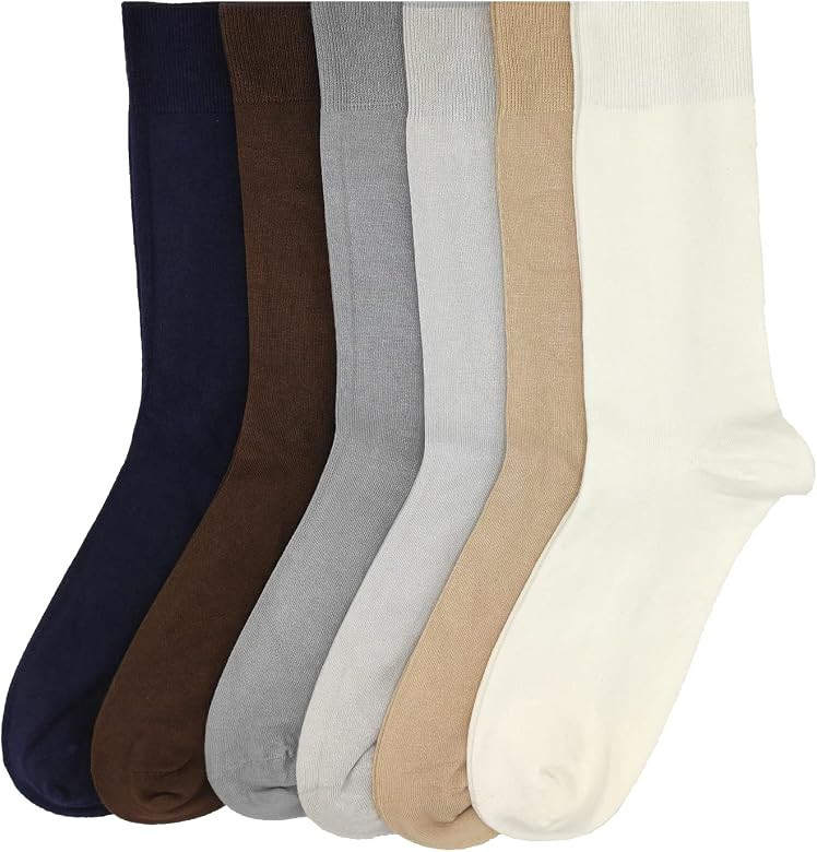 Adabella Premium Bamboo Mens Crew Socks 6 Pairs Thin Breathable Lightweight Seamless Moisture Wic... | Amazon (US)