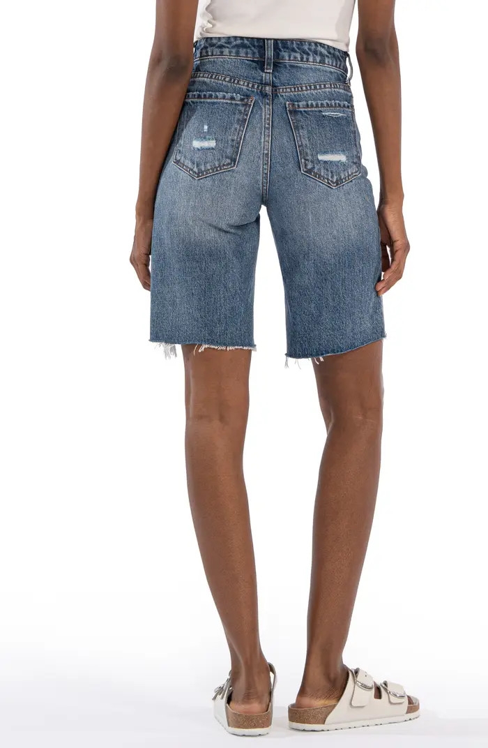 Hailey High Waist Denim Bermuda Shorts | Nordstrom