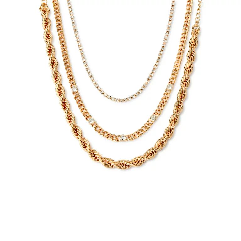 Sofia Jewelry by Sofia Vergara Women’s Gold -Tone Choker Necklaces, 3 Piece Set | Walmart (US)