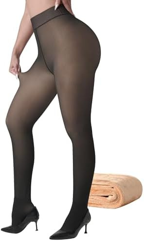 ATHVOTAR Fleece Lined Winter Tights Women - Thermal Warm Opaque Pantyhose Thick Sheer Leggings | Amazon (US)