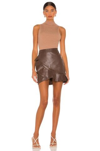 MAJORELLE Poseidon Mini Skirt in Chocolate Brown from Revolve.com | Revolve Clothing (Global)