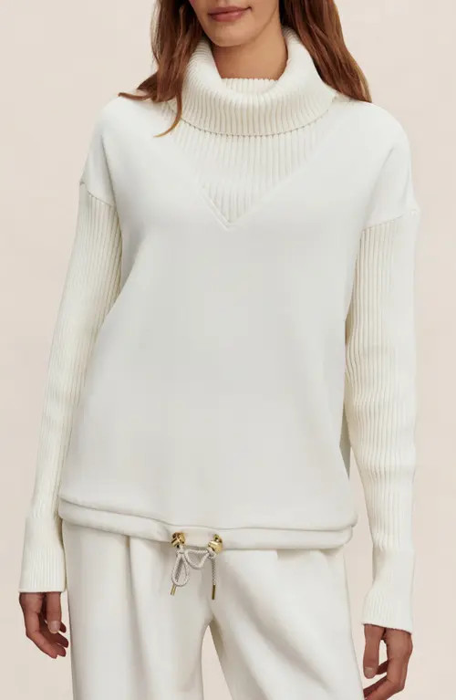 Varley Hannah Cowl Neck Sweatshirt in Egret at Nordstrom, Size X-Large | Nordstrom