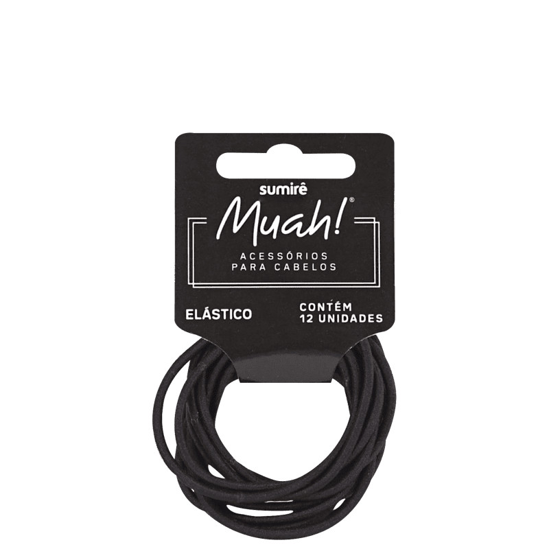 Muah! Sem Metal Preto
             - Elástico de Cabelo (6 unidades) | Beleza Na Web (BR)