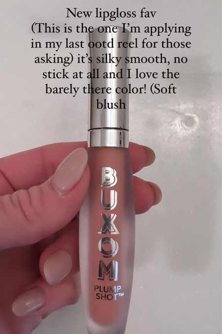 New lipgloss favorite from buxom. This was one of my latest ulta haul purchases. So good. Not sticky at all. Love the barely there color  

#LTKbeauty #LTKFind #LTKunder50