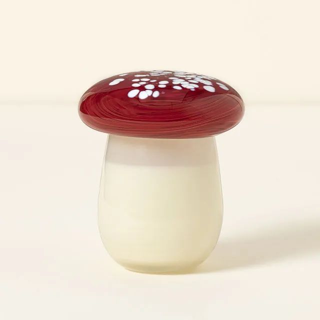 Blown Glass Mushroom Cap Candle | UncommonGoods