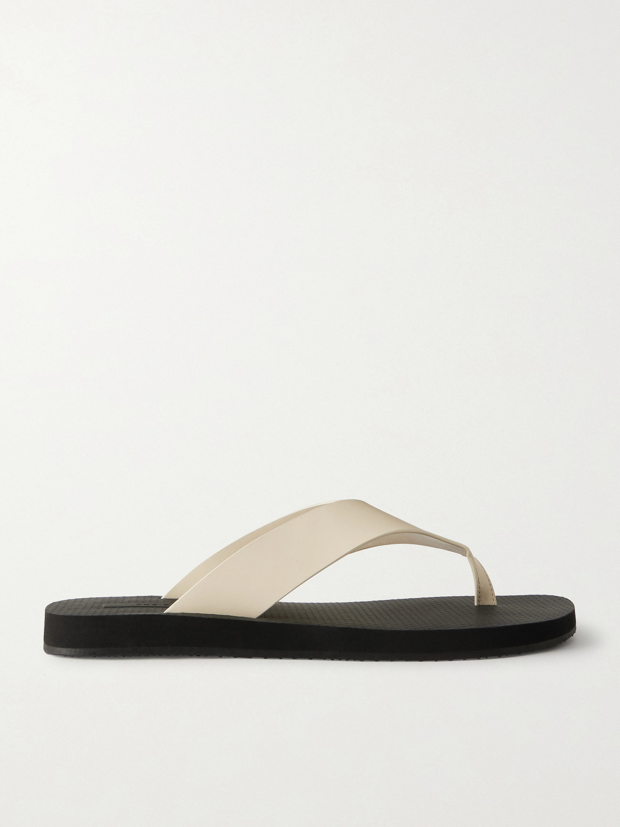 The Row - Dune Leather Flip Flops - Neutrals | NET-A-PORTER (US)