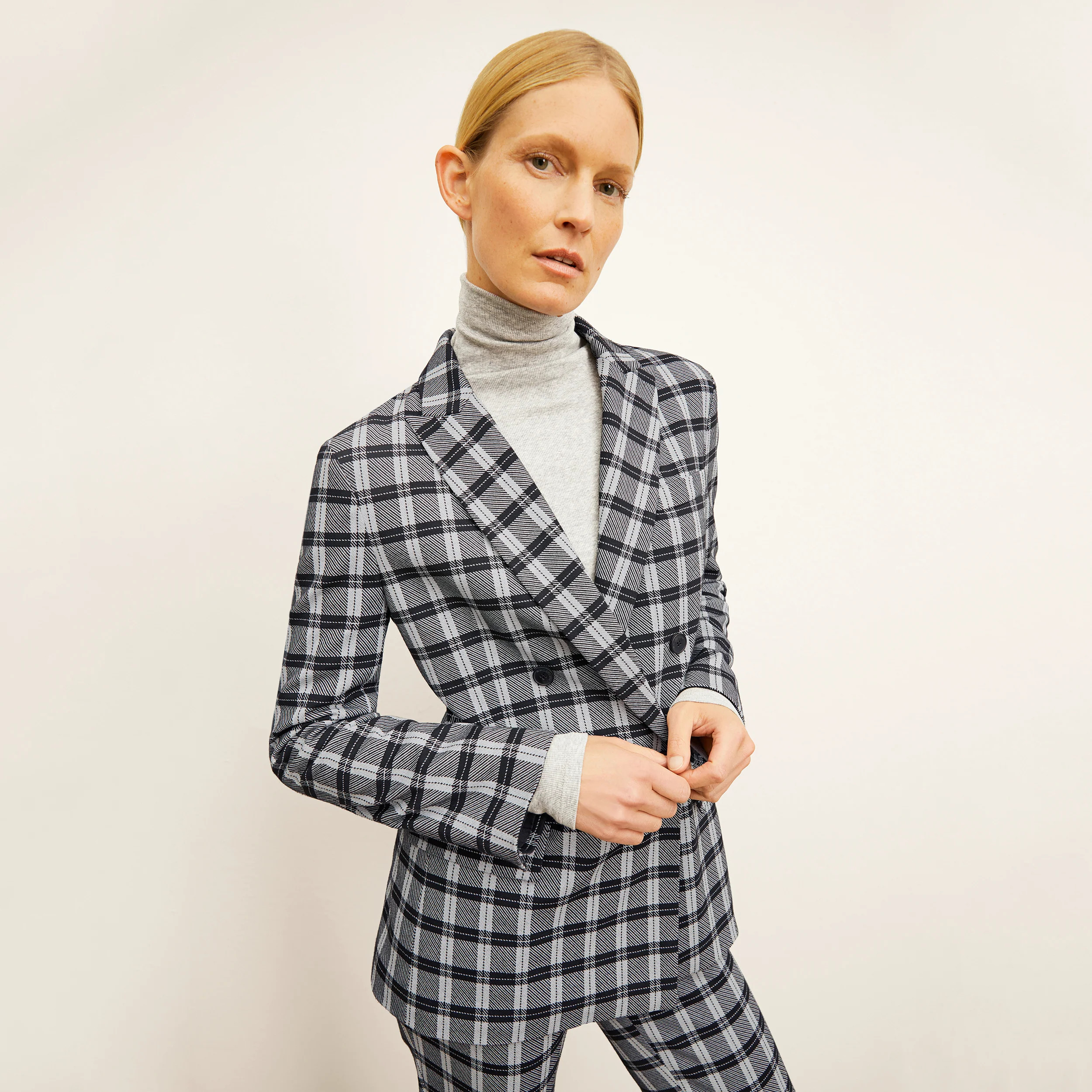 O'Hara Blazer - Knit Suiting :: Checkmate | MM LaFleur